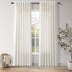Natural Linen Curtains 84 Inch Length 2 Panels Set by Nanspring