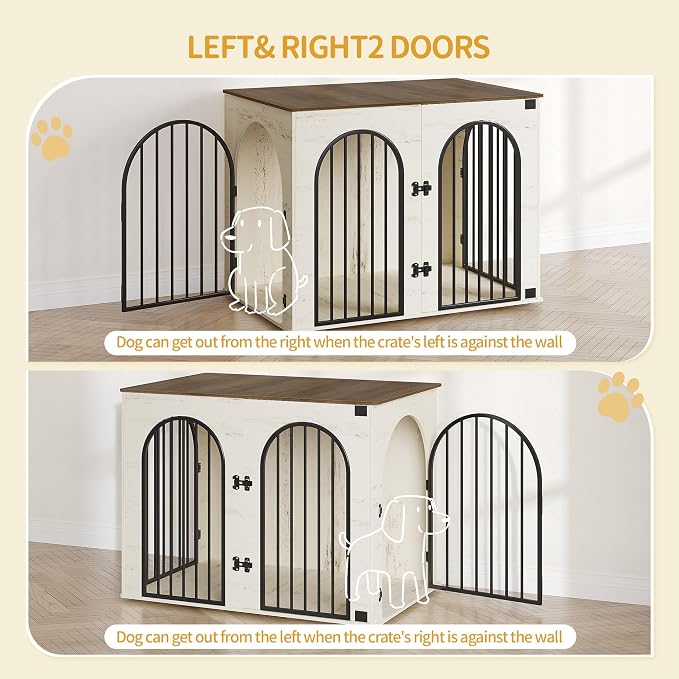 Hzuaneri 44.1" Wooden Dog Crate Furniture, Indoor Dog Kennel Dogs Cage - Image 6