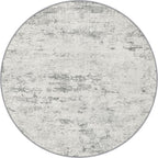 Round Area Rug Living Room: 6 ft Modern Washable Carpet Gray | by FXRHLP
