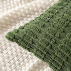 MIULEE Lumbar Corduroy Decorative Throw Pillow Covers 12x20 Moss Green | Pack - Image 2