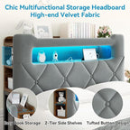 Jocoevol Queen Upholstered LED Bed Frame - Image 6