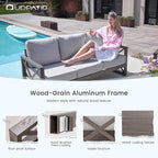 UDPATIO Aluminum Patio Furniture Set, Faux Wood Grain Modern Outdoor Furniture - Image 5