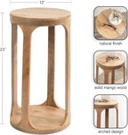 Kate and Laurel Dahl Wooden Round Drink Table; 12 x 23; Natural Brown; - Image 3