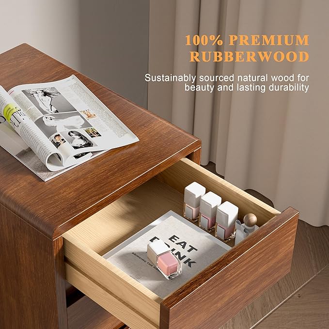 Narrow Nightstand 2 Drawers - Image 4