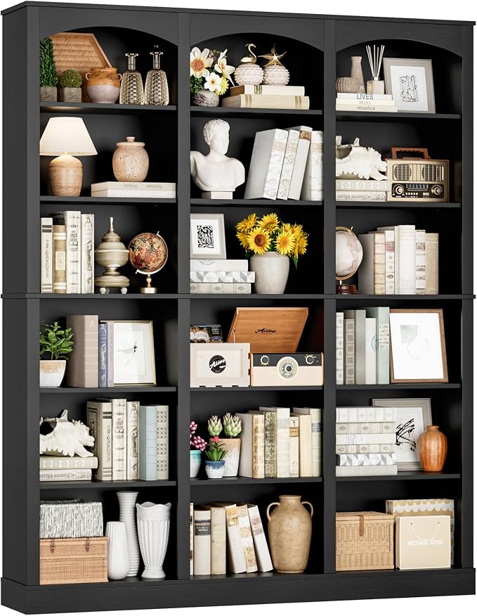 FACBOTALL 71" Triple Wide Bookshelf, 6 Tier Tall Bookshelf, Large Book Shelf by FACBOTALL