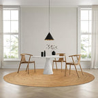 Hausattire Jute Braided Round Area Rug, 8 ft | 100% natural jute, hand woven by Hausattire