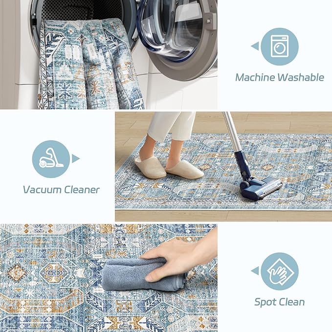 Madane Washable Runner Rugs 2x12 Long - Image 5