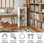 HAYOFAMY Bookshelf, Bookcase for Small Spaces, 4 Tier Shelf White Book - Image 4