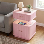 Nightstand with Charging Station, Modern Night Stand with Smart Led Light and 2 - Image 7