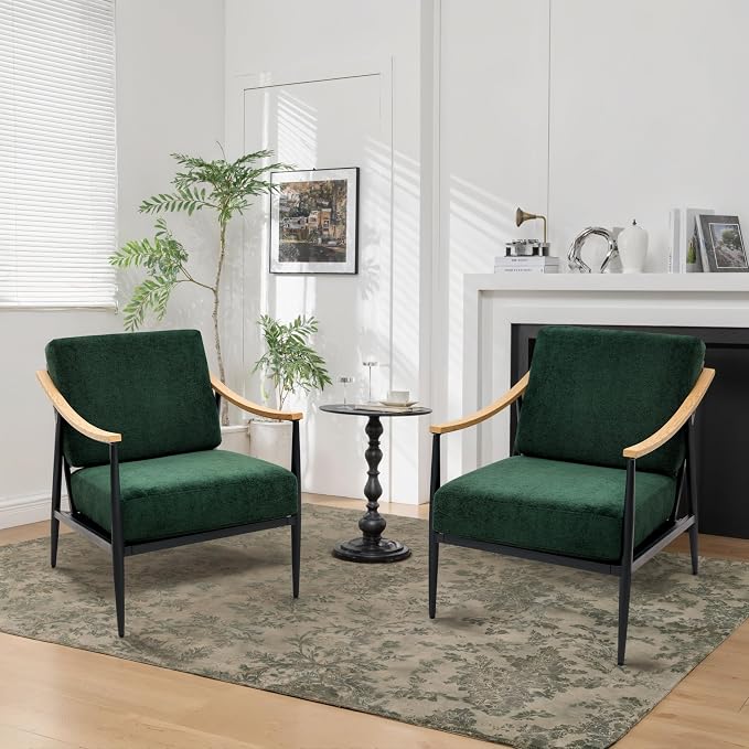 RNKSFX Modern Accent Chair for Living Room Bedroom Mid Century Arm Chair - Image 7