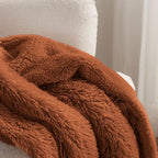 Bedsure GentleSoft Fuzzy Sherpa Faux Fur Twin Blanket Burnt Orange Cozy Gifts - Image 3