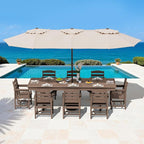 SERWALL Outdoor Dining Table, All Weather HDPE Patio Dining Table - Image 8