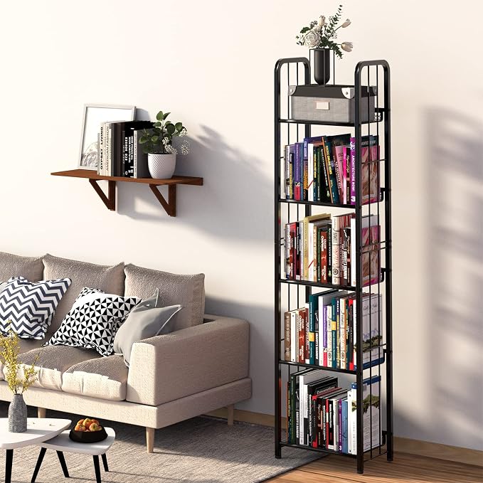 Bookshelf Storage Shelf Bookcase Freestanding Storage Stand - Image 5