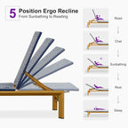 PURPLE LEAF Extra Wide Patio Chaise Lounge Set of 2 Outdoor Lounger French PE - Image 8