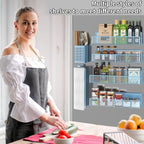 Magnetic Spice Rack for Refrigerator, 6 Pack Metal Magnetic Shelf Blue - Image 6