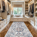 Washable 4x8 Hallway Area Rug: Vintage 8ft Water Resistant Soft Runner Rug - Image 3