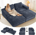 80.7" Oversized Double Chaise Lounge Chair Indoor, Cloud Boneless Sleeper Sofa by Mifnas