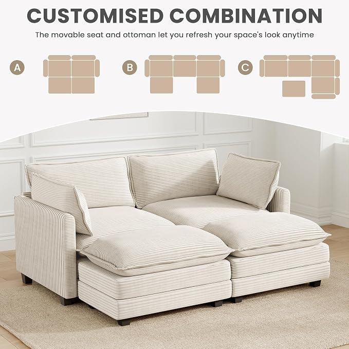 78'' Modular Sectional Cloud Couch - Image 6