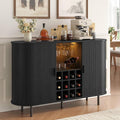 55 Inch Fluted Wine Bar Cabinet, Liquor Cabinet by LEFURTURE