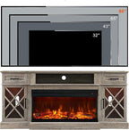 OKD 3-Sided Glass Farmhouse Fireplace TV Stand - Image 6