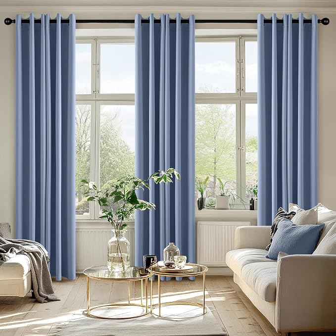 MIULEE Blackout Curtains for Bedroom 2 Panels 40 x 84 Inch Long Denim Blue | - Image 6
