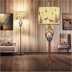 Scenekoy Rustic Farmhouse Antlers Floor Lamp by SCENEKOY