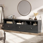 IDEALHOUSE 70in TV Stand for TVs up to 80", Mid Century Modern Entertainment - Image 3