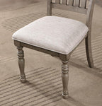 Transitional Style 2pcs Side Chairs Antique Gray Solid Wood Gray Fabric Dining - Image 3
