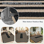 Lahome Modern Geometric Easy Jute Outdoor Rug, 5x7 Patio Living Room Rug | - Image 4