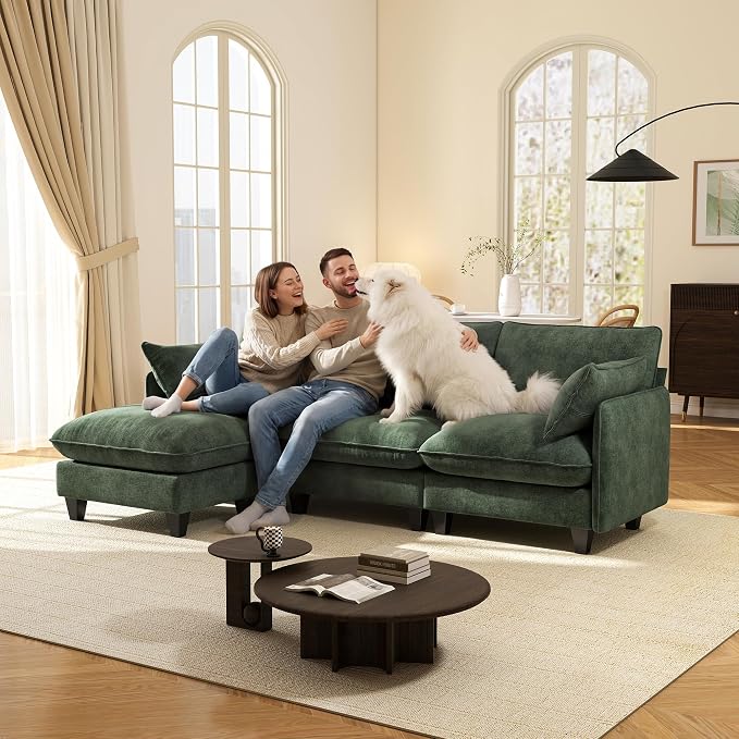 Ihanherry 105" Modular Sectional Sofa, L-Shaped Cloud Couch - Image 8