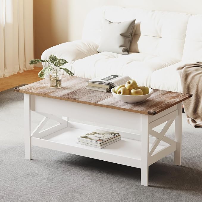 Lift Top Coffee Table with Storage, Small Coffee Table with Hidden Compartment - Image 8