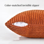 Fancy Homi Set of 2 Burnt Orange Boho Long Lumbar Body Decorative Throw Pillow - Image 3