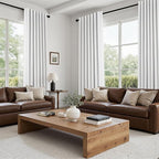 Topfinel White Linen Blackout 96 Inch Curtains - Image 6