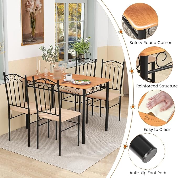 NAFORT 5-Piece Vintage Rectangular Table Set - Image 5