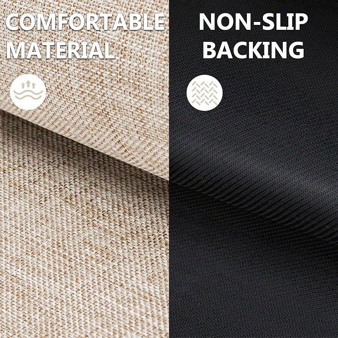 Ultra Thin Indoor Door Mat 24"x47", Non Slip Door Mat, Khaki | Low-Profile - Image 4