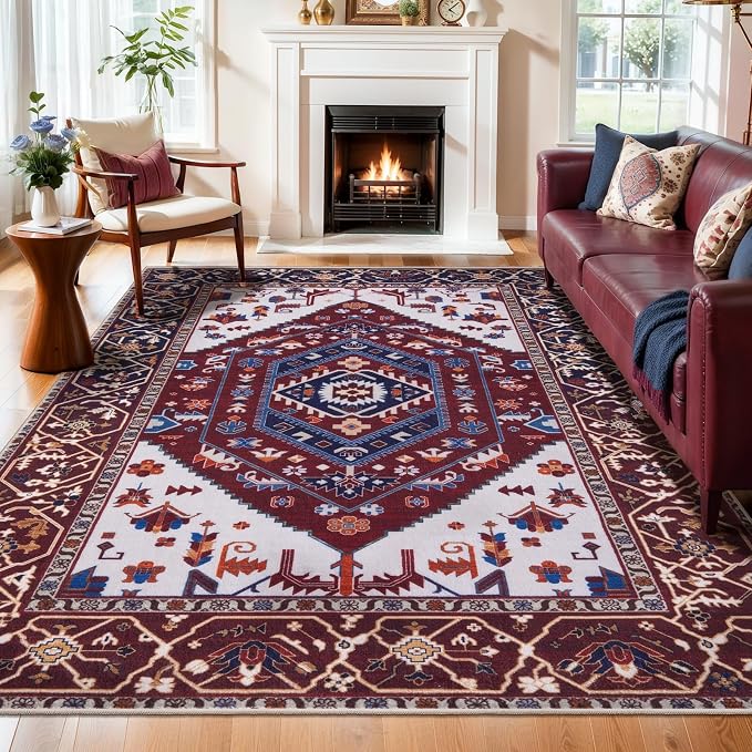 SERISSA 6x9 Washable Non Slip Boho Area Rug by SERISSAHomeDecorCollection