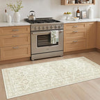 Soalmost Runner Rug 2x5 Washable Non-Slip Kitchen Entry Runners Beige/Brown | - Image 2