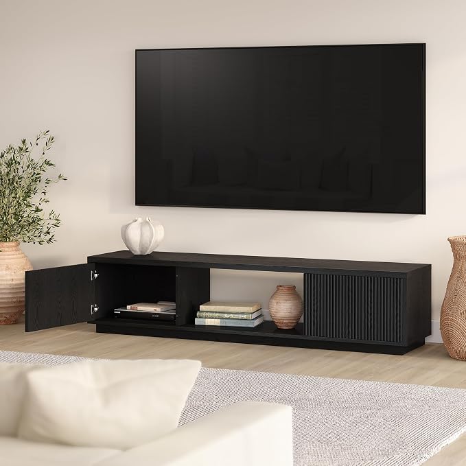 Henn&Hart Fluted TV Stand for TVs up to 78" - Image 6