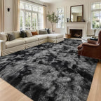 Noahas 8x10 Extra Large Tie-Dyed Dark Grey Fluffy Area Rug Non-Slip - Image 2