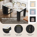 Extendable Dining Table with 3 Removable Middle Leaves, Mobile Rolling Island - Image 5