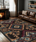Rustic Cabin Area Rug for Bedroom 5x7, Machine Washable Lodge Bear Rug by YIHOUSE