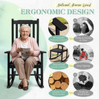 Flamaker Outdoor Rocking Chair Oversized Wooden Patio Chairs - Image 5
