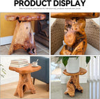 Small Side Table, Freeform Live Edge Wood Stool, Unique Design Natural Plant - Image 6
