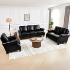 LEVNARY Compact PU Leather Sofa Set 3 Piece, Small Space Couch Set - Image 7