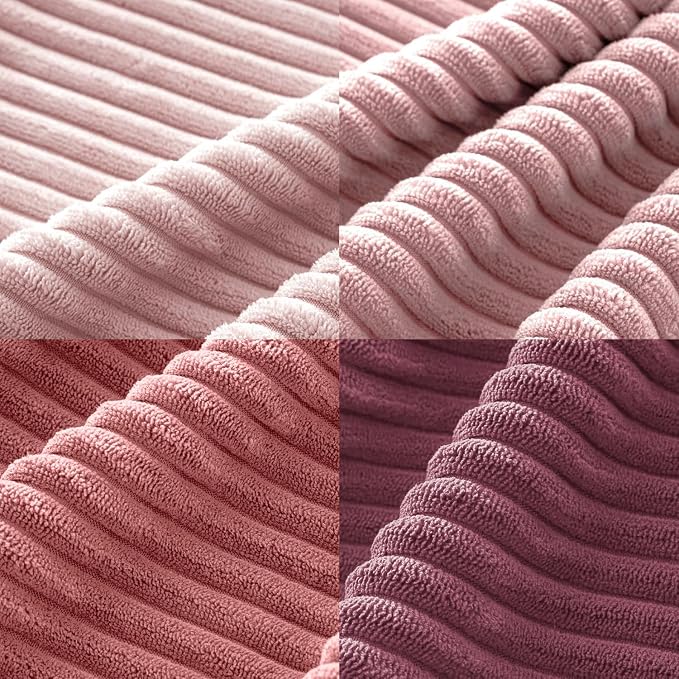 MIULEE Soft Corduroy Decorative Throw Pillow Covers Purple Pink 18x18 | Set of 4 - Image 3