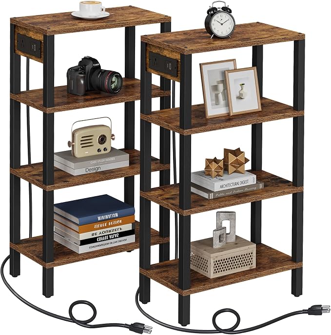 TUTOTAK Narrow Side Table with Charging Station, Small End Table with USB Ports by ChoosetutotakFurnitureBuildYourCozyHome
