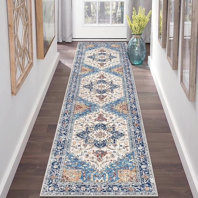 Yamaziot Washable Runner Rug, 2x8 Non-Slip Boho Vintage Hallway Kitchen Rug | by Yamaziot