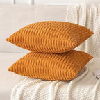 MIULEE Fall Decorative Throw Pillow Covers 20x20 Burnt Orange Pack of 2 | Soft - Image 3