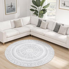 cotiled 5x5 Round Rug 5ft Circle Living Room Boho Area Rugs | Solve Modern - Image 8