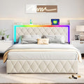 Modern Multi-Color LED Light Queen Bed Frame by BIOEVER
